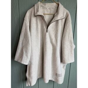 Vintage 90s Cherokee Oatmeal Quarter Zip Fleece Pullover Tunic